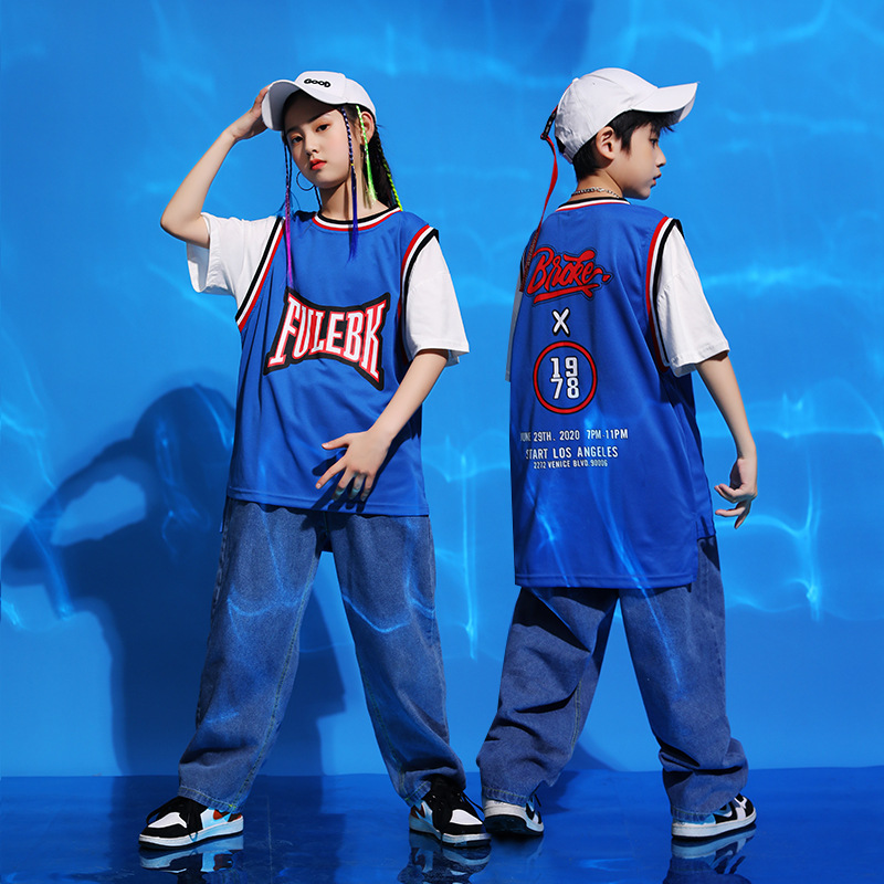 Picture of Children's Hip-Hop Fashion Clothes Boys' Hip-Hop Fashion Suit Trendy Brand Women's Children's Clothing Handsome Show Costume June 1