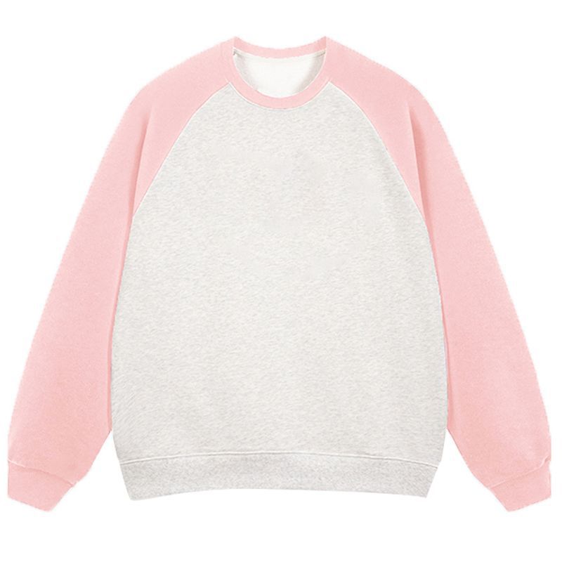 Picture of Full matte imitation cotton cotton raglan sleeve sweatshirt women's custom pattern logo cultural shirt glossy plate foreign trade wholesale customization