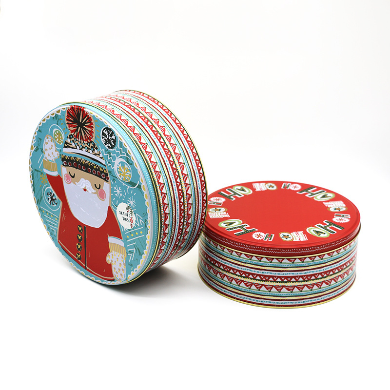 Customized Mid-Autumn Festival Mooncake Iron Box, Round Biscuit Large Iron Box, Cookie Gift Iron Box Packaging