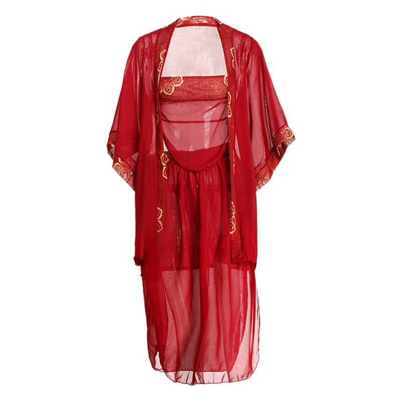 Sexy Dunhuang Apsara fairy girl adult pajamas sexy mesh skirt Hanfu series bellyband court bride uniform