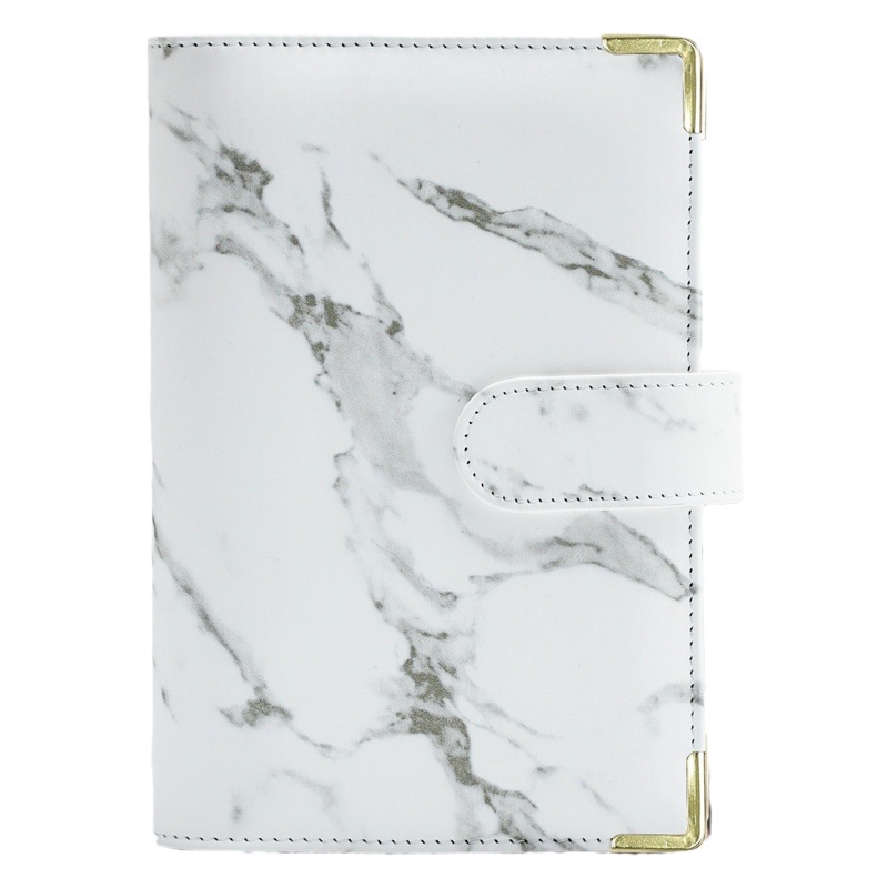 Cross-border special a6 loose-leaf budget book marbling leather PU Journal loose-leaf folder hand book cash loose-leaf folder