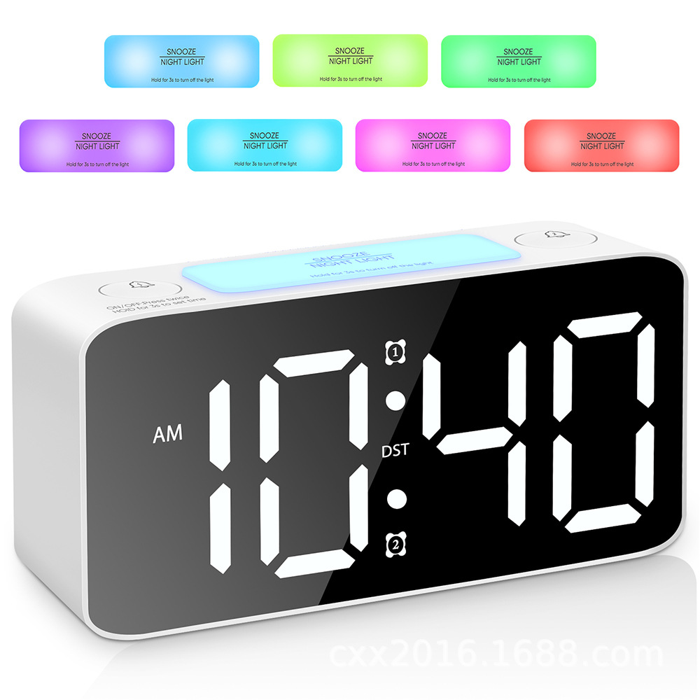 Picture of 2020 RGB Large Character Large Screen Large Tone Electronic Clock Student Alarm Clock Hot Products Amazon Hot Selling Factory Straight