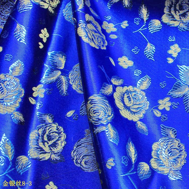 Picture of Brocade fabric cosplay costume ancient costume Hanfu gold leather fabric sapphire gold silver silk jacquard fabric