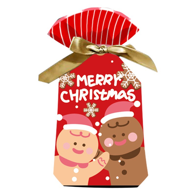 New Cross-border Original Christmas Packaging Bag Ribbon Drawstring Bag Gift Bundle Pocket Candy Packaging Bag Peace Fruit Bag