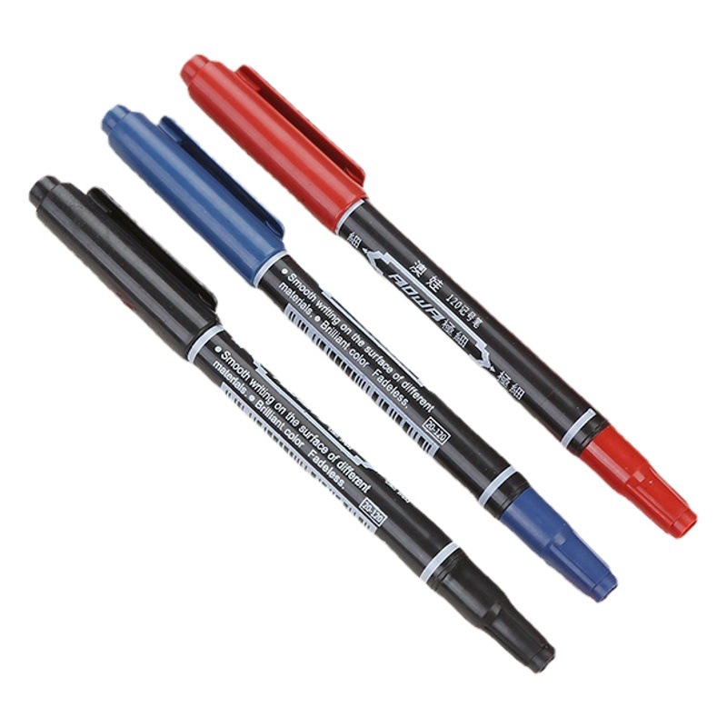 Double-headed hook line marker water-based oily red blue black quick-drying large capacity art painting hook line Pen wholesale