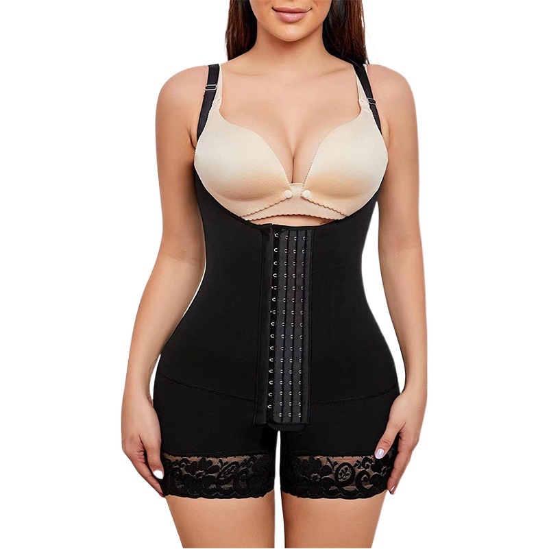 Strict selection of cross-border Europe and the United States 4-breasted body-shaping jumpsuit short postpartum abdomen waist-tightening body-shaping pants
