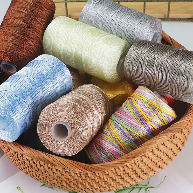 Fine Ice Silk ice hemp bright silk hollow light body thread summer sun hat hand woven diy hook bag slippers cushion wool thread