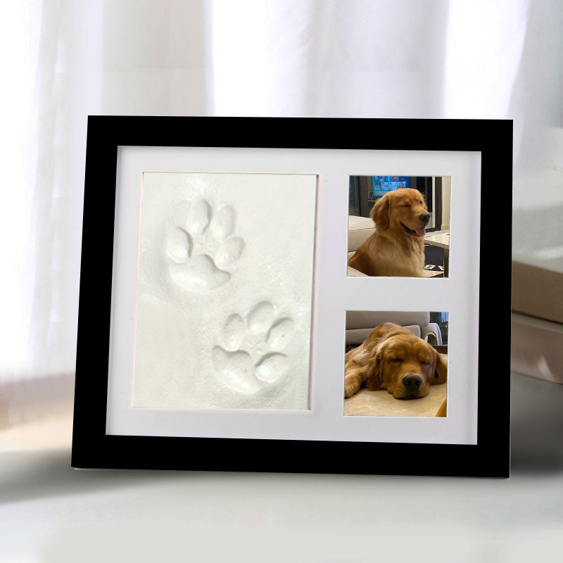 Cross-Border Pet Hand and Foot Print Photo Frame Baby Ink Pad Baby Hand and Foot Print DIY Picture Frame Hollow Baby One-Year-Old Foot Print