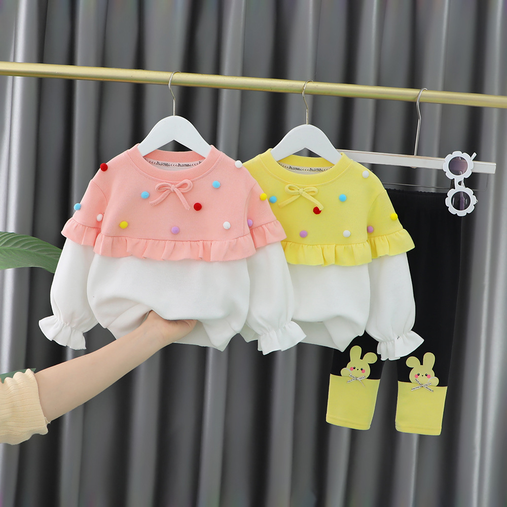 2025 Autumn Clothes 2 and a Half Years Old 3 Baby Girls' Clothing Little Girls Spring & Fall Two-Piece Suit Baby Girl Fashionable