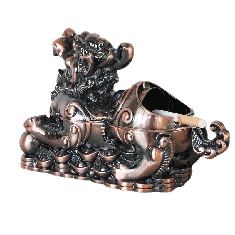 Picture of Chinese Style Metal Lucky Pixiu Ashtray Cup Home Personalized Trendyy Anti-Fly Ash Fashion Office Ornaments