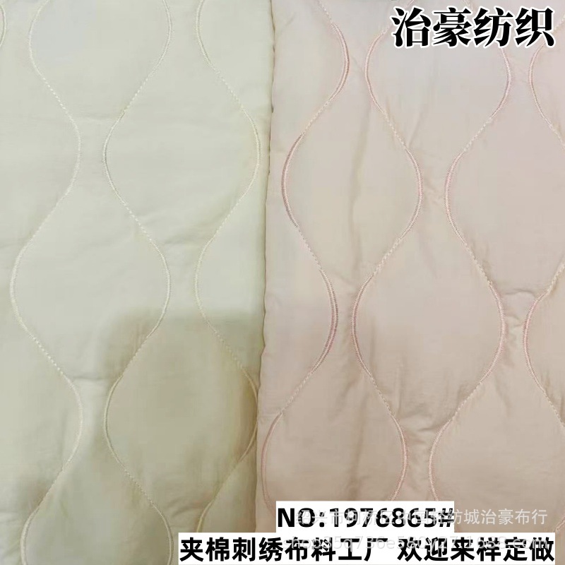 Embroidered fabric, padded autumn and winter jackets, quilted fabrics, nylon cotton clothes, wavy gourds, quilted cotton, designer embroidery fabrics