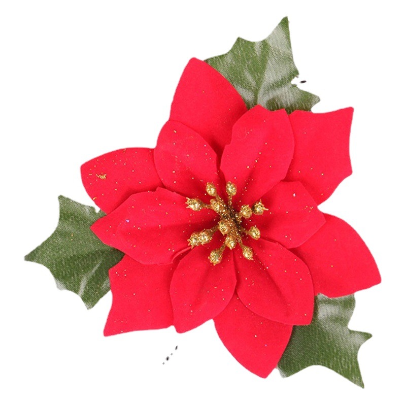 Big Red Flower Christmas Decorations Christmas Tree Decoration Flowers Christmas Wreath Ten Strips Decorative Small Accessories