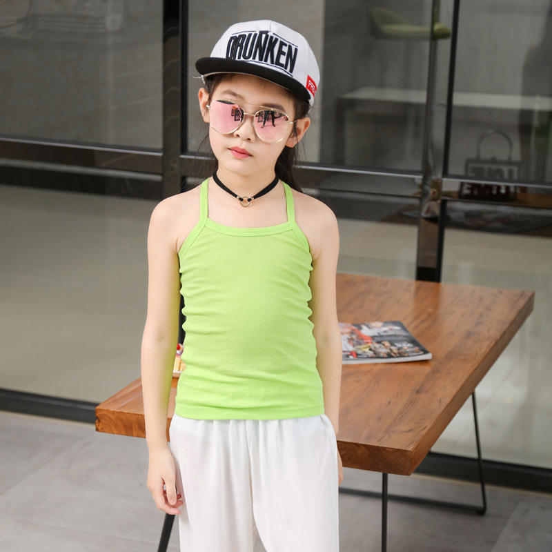 Picture of Children's Cotton Boys' I-shaped hurdle girls' small camisole children's underwear summer girls' bottoming shirt