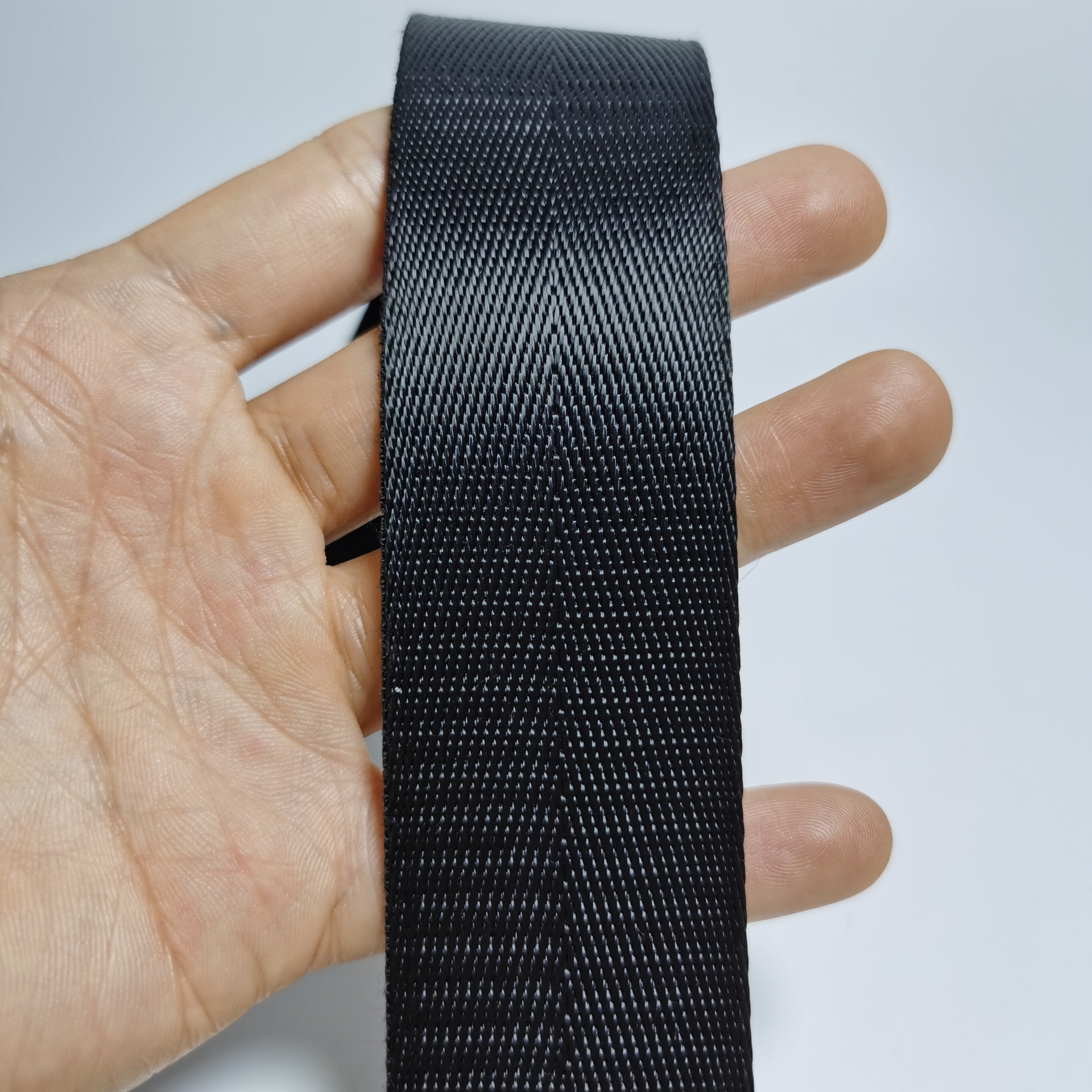 Imitation nylon black herringbone ribbon 1cm6 Minute 1 inch 3.2 cm1.5 inch 2 inch luggage ribbon in stock