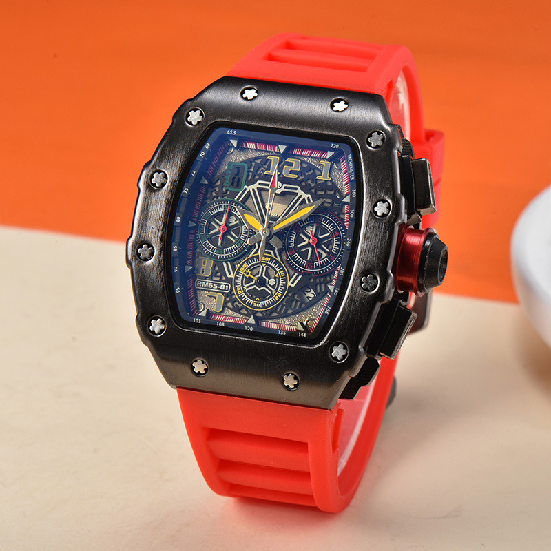 Picture of 2025 New Foreign Trade Men's Quartz Watch Multi-Functional Six-Pin Barrel-Shaped Fashion Hollow Business Watch Wholesale