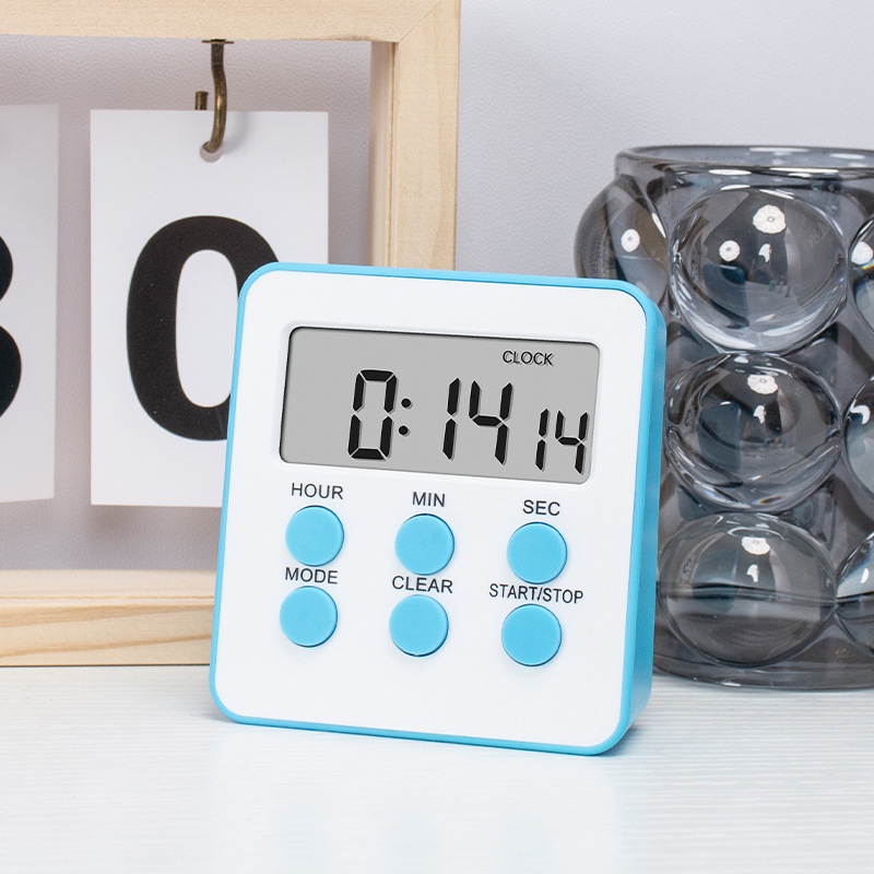 Picture of Multi-function large screen timer kitchen baking timer with clock timer student time manager