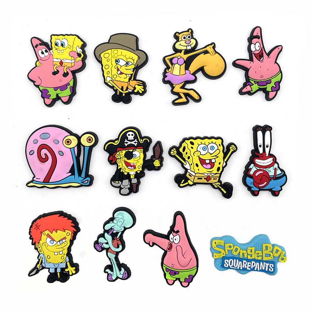 suit Cute Cartoon Spongebob Series Cave Shoes Shoes Flower Shoes Buckle Beach Garden Shoes PVC Soft Rubber Decoration