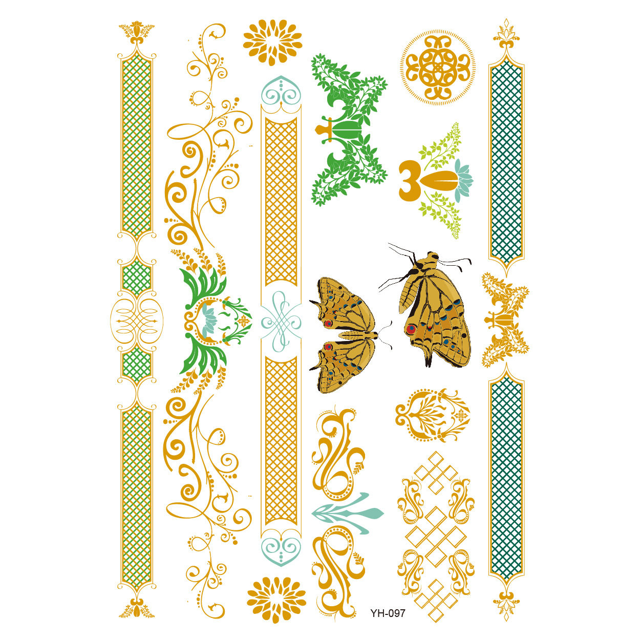 Picture of Bronzing tattoo stickers manufacturers in stock wholesale waterproof tattoo stickers fashion tattoo stickers