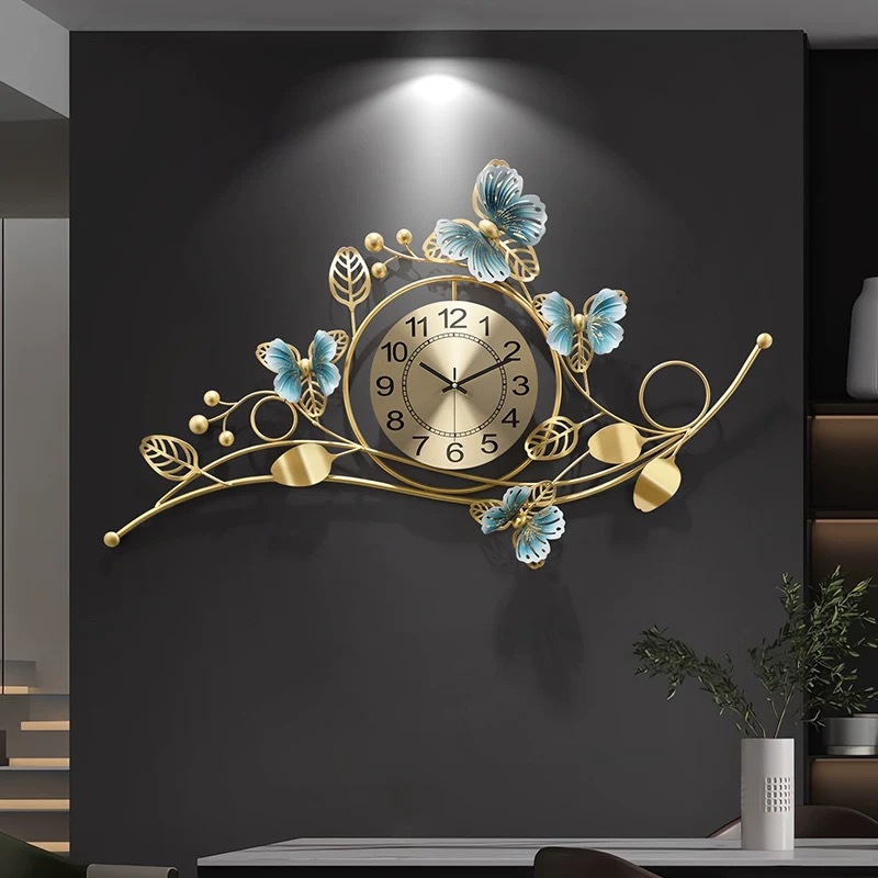 in stock Amazon Watch Simple Peacock Creative Living Room Wall Clock Home Decorative Hour Hour Hanging Wall Homestay Background