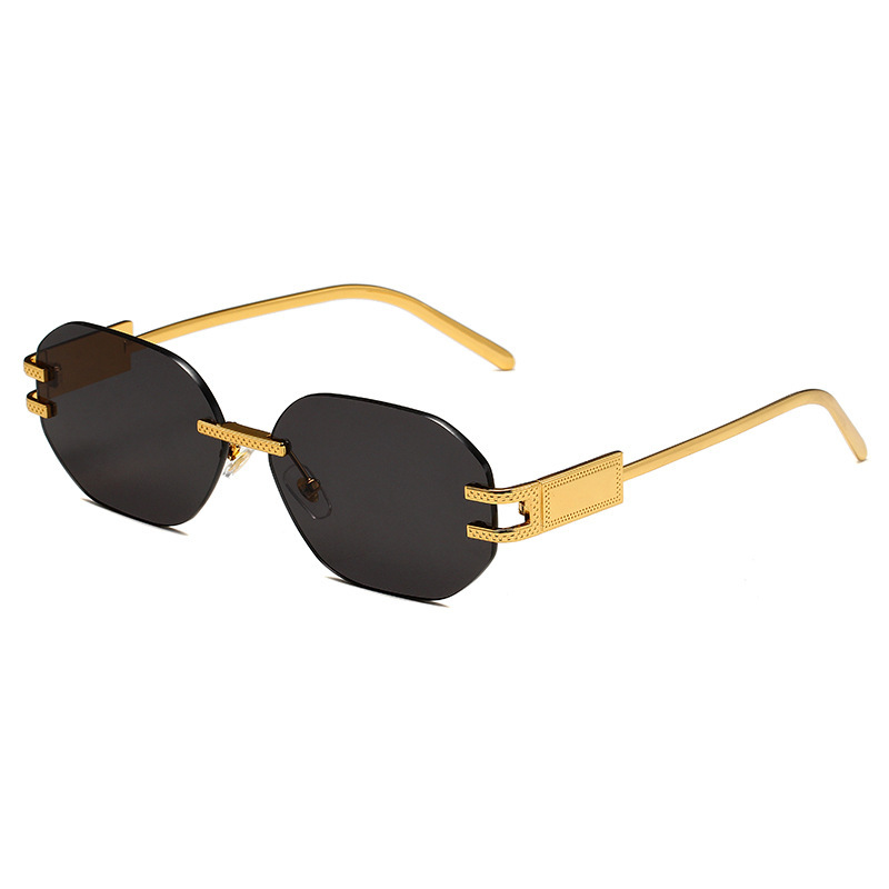 Picture of Cross-Border New Ins Style Frameless Cut-Edge Sunglasses Polygonal Fashion Internet Celebrity Sunglasses Women's Trendy Street Style Sunglasses