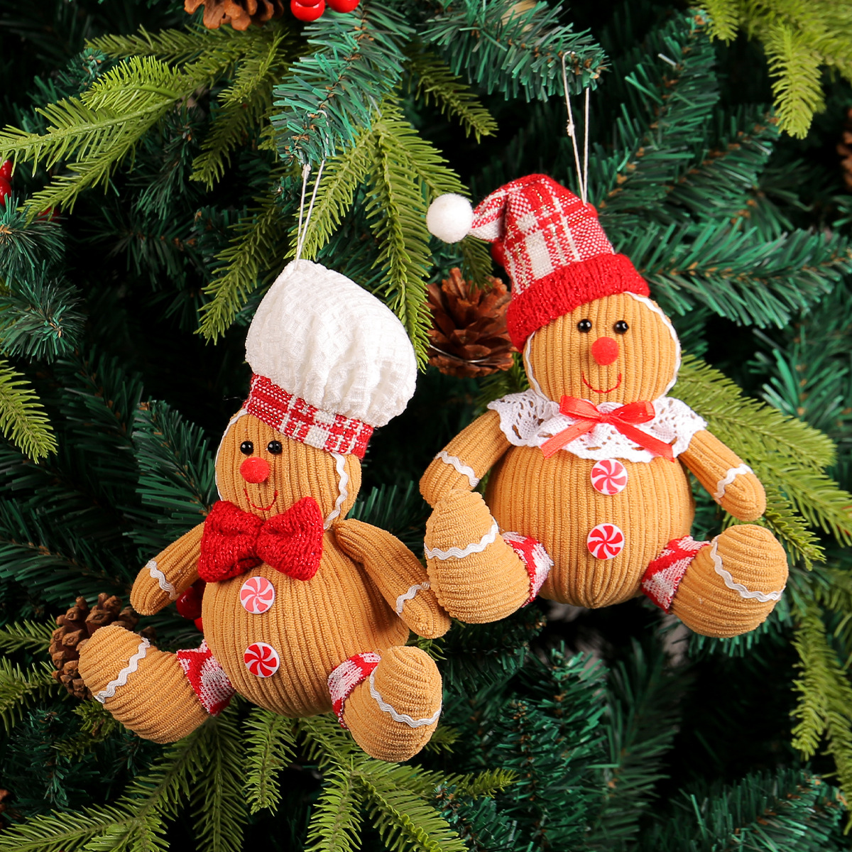 Creative Christmas Gingerbread Man Doll Pendant Holiday Cartoon Doll Pendant Christmas Tree Decoration Accessories