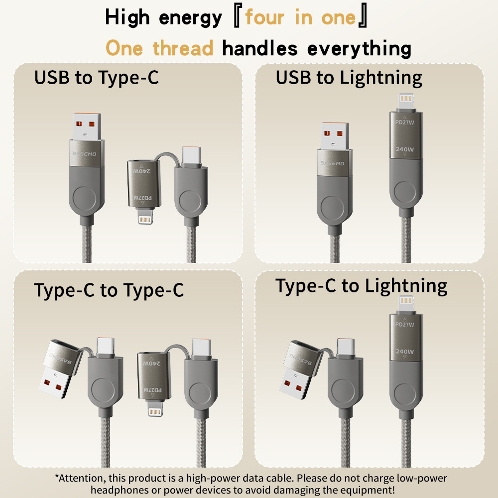 Picture of [Pin Control Excellent] Double Magic Magnetic Data Cable 240W Suitable for Huawei Pd Fast Charging Apple 16 Braided Fast Charging Cable