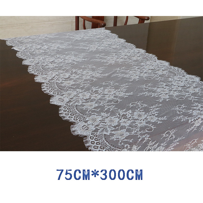 Picture of White soft lace eyelashes full pair of lace fabric wedding dress clothing accessories embroidery decorative tablecloth wholesale