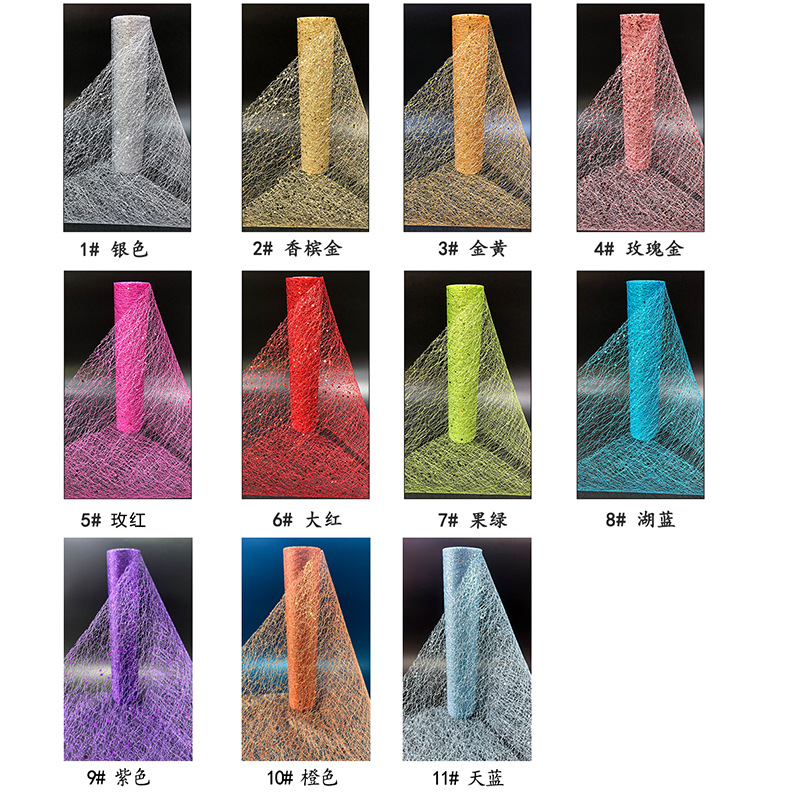 Picture of Packing Mesh Table Runner Mesh Christmas Decoration tulle Mesh Powder Hexagon Large Medium Small Sequins