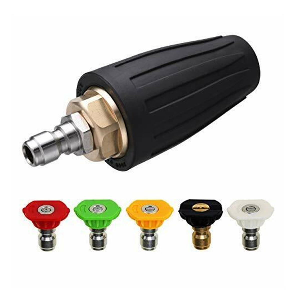 3600PSI Turbo Nozzles High Pressure Washer Set 1/4 Rotary Nozzles with 5 Quick Nozzles