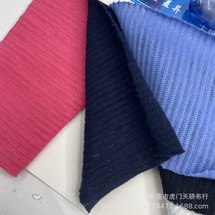 Spot supply knitted polyester cotton pinstripe fabric 140g bamboo thin casual T-shirt clothing accessories fabric