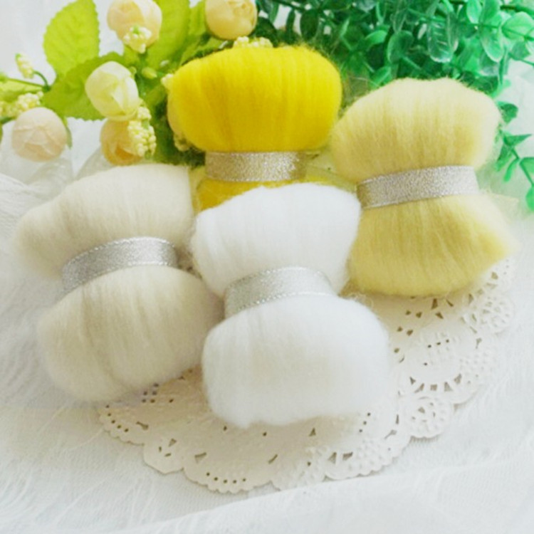 Picture of Customized Needle Felting Material Kit Wool Felt Handmade DIY Materials Merino Colored Wool Strips Needle Felting Wet Felting 66S