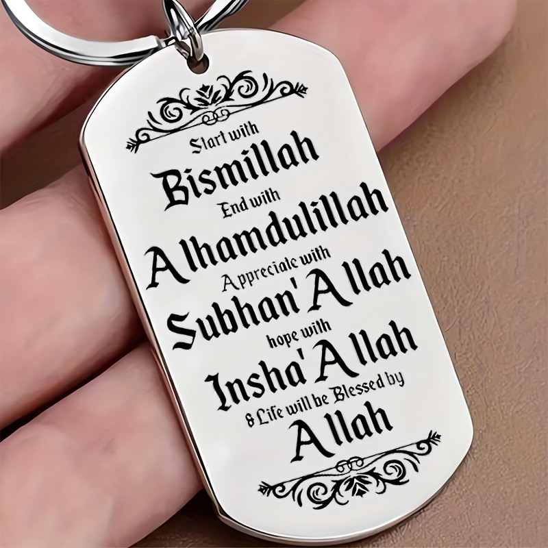 Picture of Customized German Russian Spanish Stainless Steel Keychain Commemorative Blessing Colleagues Keychain Can be customized with graphics and text