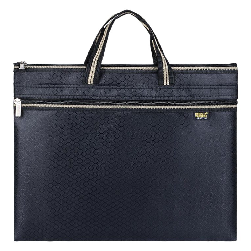Cross-Border Document Bag A4 Satchel Information Bag Storage Document Bag Canvas Office Meeting Briefcase Printed Briefcase