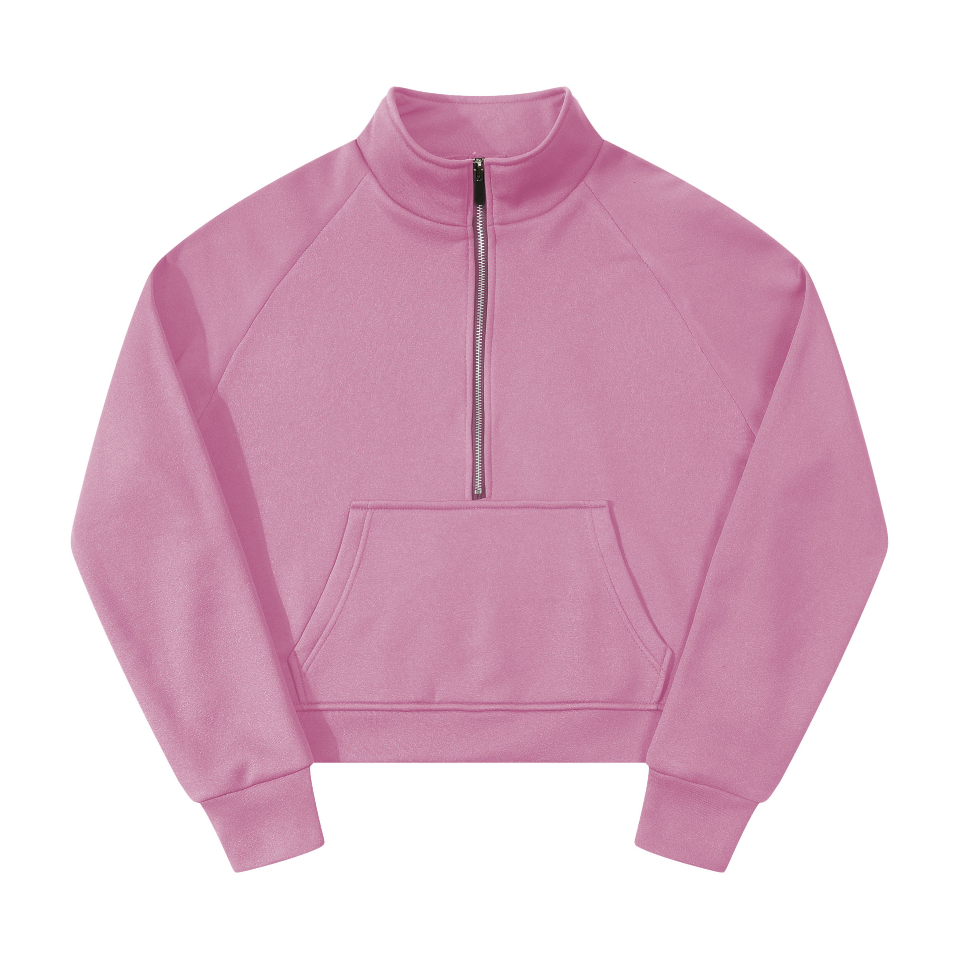 Picture of Foreign Trade European and American Raglan Sleeve Sweater Women's Autumn and Winter Fleece Loose Jacket Semi-Zipper Shirt with Vertical Collar Foreign Trade Long Sleeve Sweater