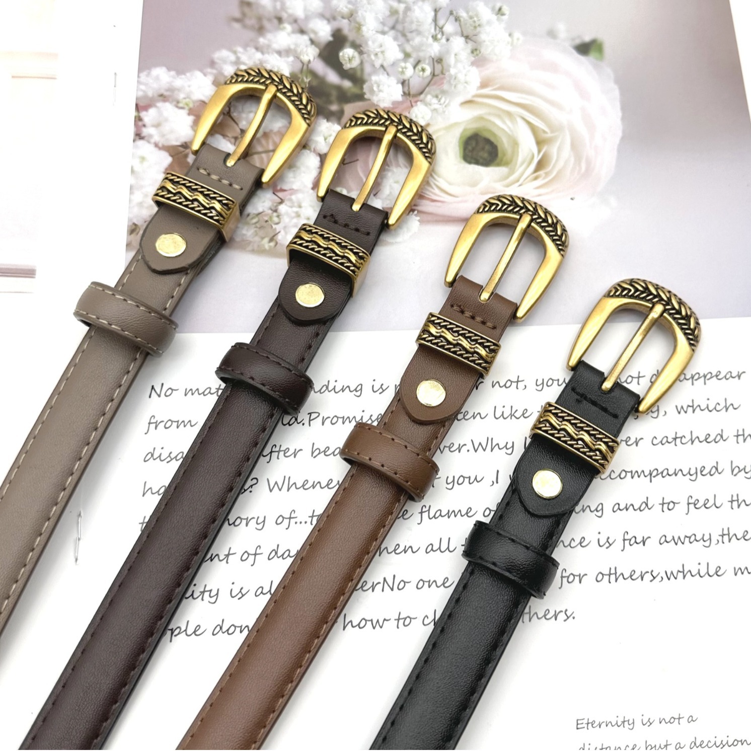 Women's Leather Belt Casual Retro New Pin Buckle Cowhide Belt All-match Fashion Simple Trouser Belt Source Manufacturers