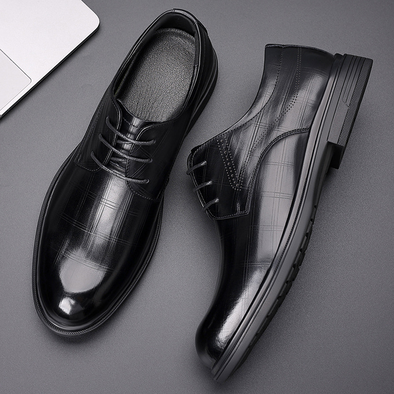 Men's Leather Shoes, Genuine Leather Business Formal Men's Shoes, Autum New British Style High-End Shoes, Men's Work Wedding Shoes