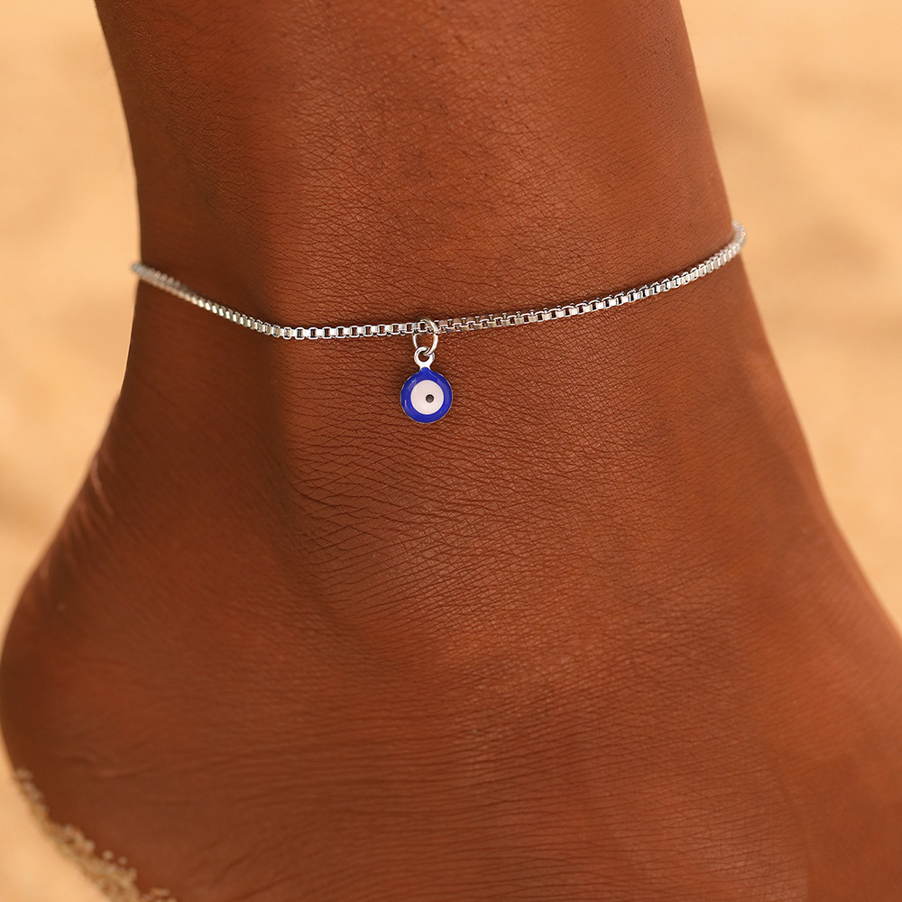 European and American Cross-border Beach Bohemian Style Devil's Eye Pendant Bead Chain Foot Chain Summer Foot Jewelry Wholesale