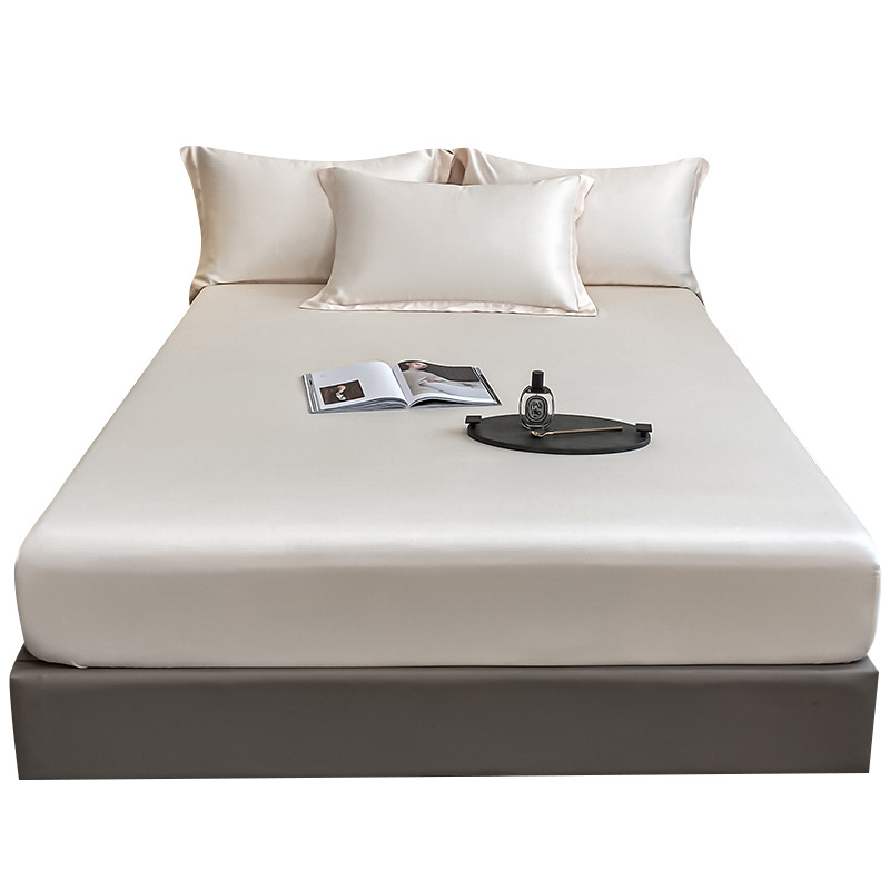 Picture of 100-piece Tencel Bed Hat Single-piece Summer Naked Sleeping Ice Silk Bed Cover Three-piece Set Mattress Protector Cover Bed Cover All-inclusive