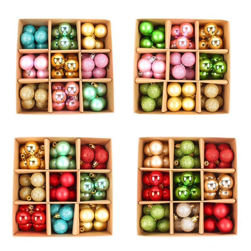 Jingchen Amazon Creative Christmas Ball Gift Set Electroplating Painted Hanging Ball Pendant Hotel Party Decorations