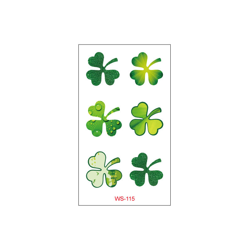 Picture of Cross-border Source Waterproof Sweat Green Hat Clover Face Irish Day Sticker St Patrick's Day Tattoo Sticker