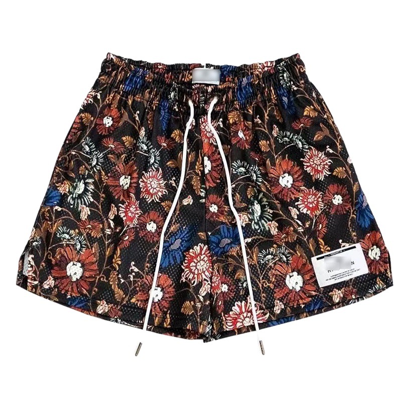American Basketball Shorts Oil Painting Casual Mesh Shorts Men's and Women's Summer Basketball Training But Knee Loose Quad Pants