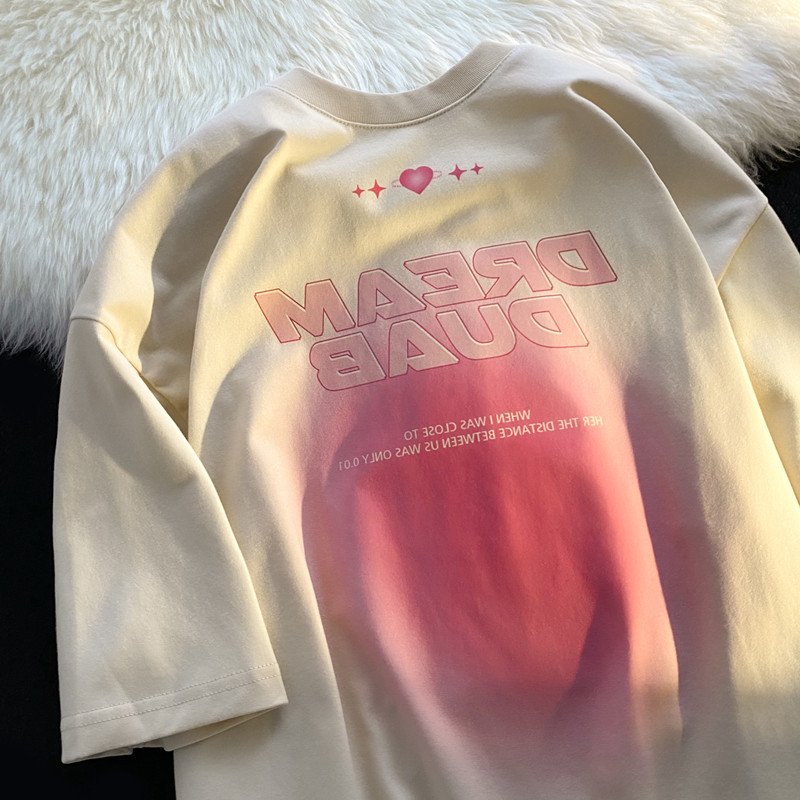 A generation of hair 2022 summer new short sleeve graffiti T-shirt women ins tide loose couples half sleeve niche