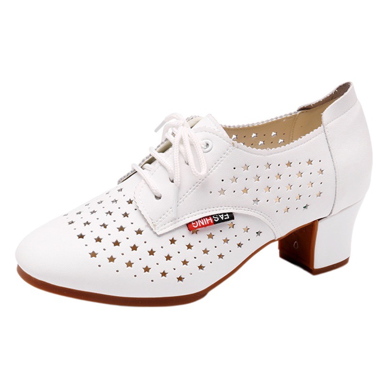 Wupa New Style Square Dance Shoes Women Ballroom Dance Sailor Shoes Outdoor Jitterpa Breathable Dancing Shoes with Holes Summer