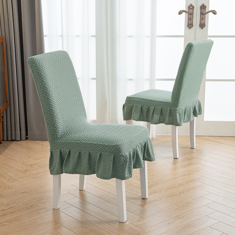 Picture of Cross-border jacquard fleece thickened conjoined elastic hotel restaurant chair cover anti-fouling stool cover chair cover