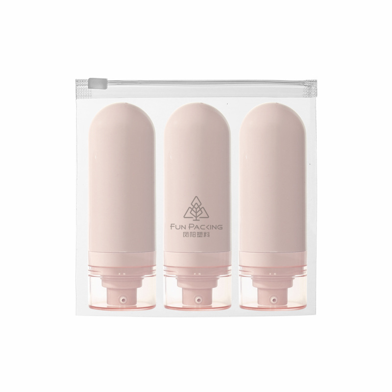 Picture of Travel wash and care suit three-piece PE suede hose bottle portable skin care products wash squeeze facial cleanser sub-bottle