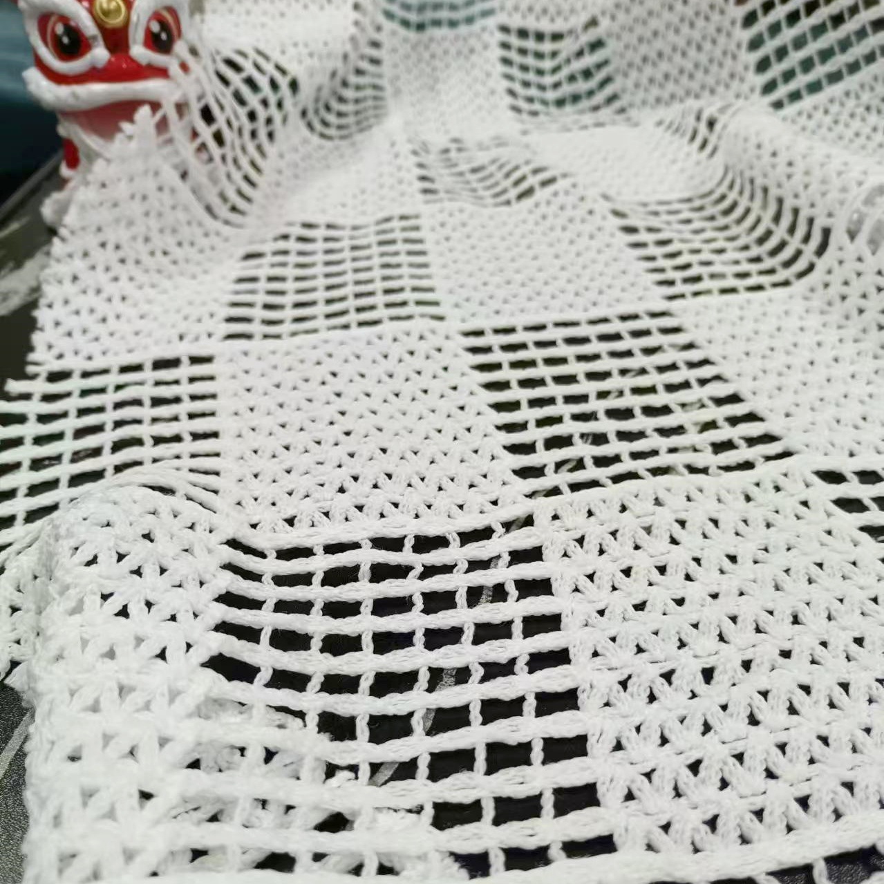 Polyester three-dimensional hollow fabric large square water-soluble white embroidered imitation hand hook lace handmade DIY accessories lace