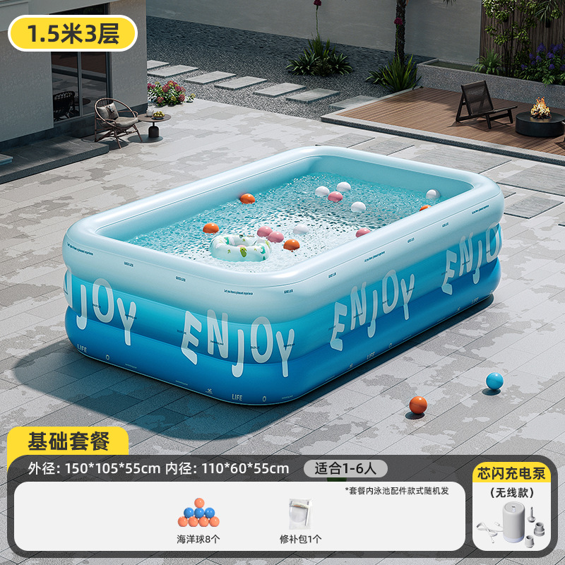 Picture of Swimming Pool Thickened Large Indoor Outdoor One Button Inflatable Swimming Pool Adult Kids Family Swimming Pool Wholesale