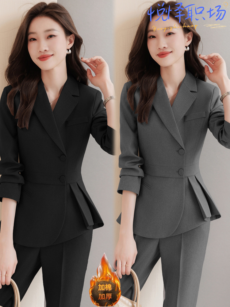 Picture of Suit suit women's cotton 2023 New elegant professional women's clothing hotel catering manager workwear front desk work clothes
