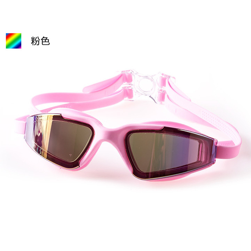 Picture of high quality plating large frame swimming goggles unisex waterproof anti-fog swimming goggles diving goggles boxed wholesale
