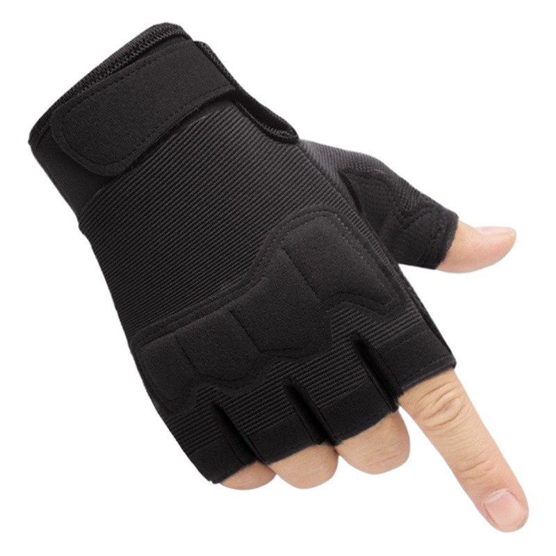 Wholesale Sports Tactical Non-Slip Gloves Blackhawk Half-Finger Camouflage Cycling Mountaineering Fingerless Paratrooper Gloves for Adults